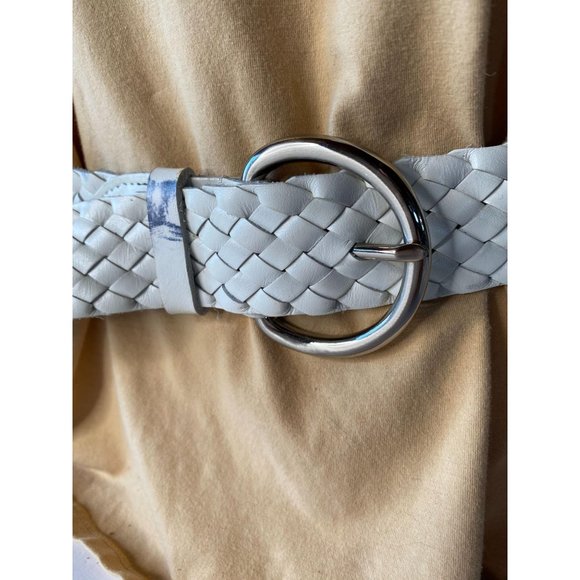 Talbots White Braided Leather Belt Sz Small - Picture 8 of 9